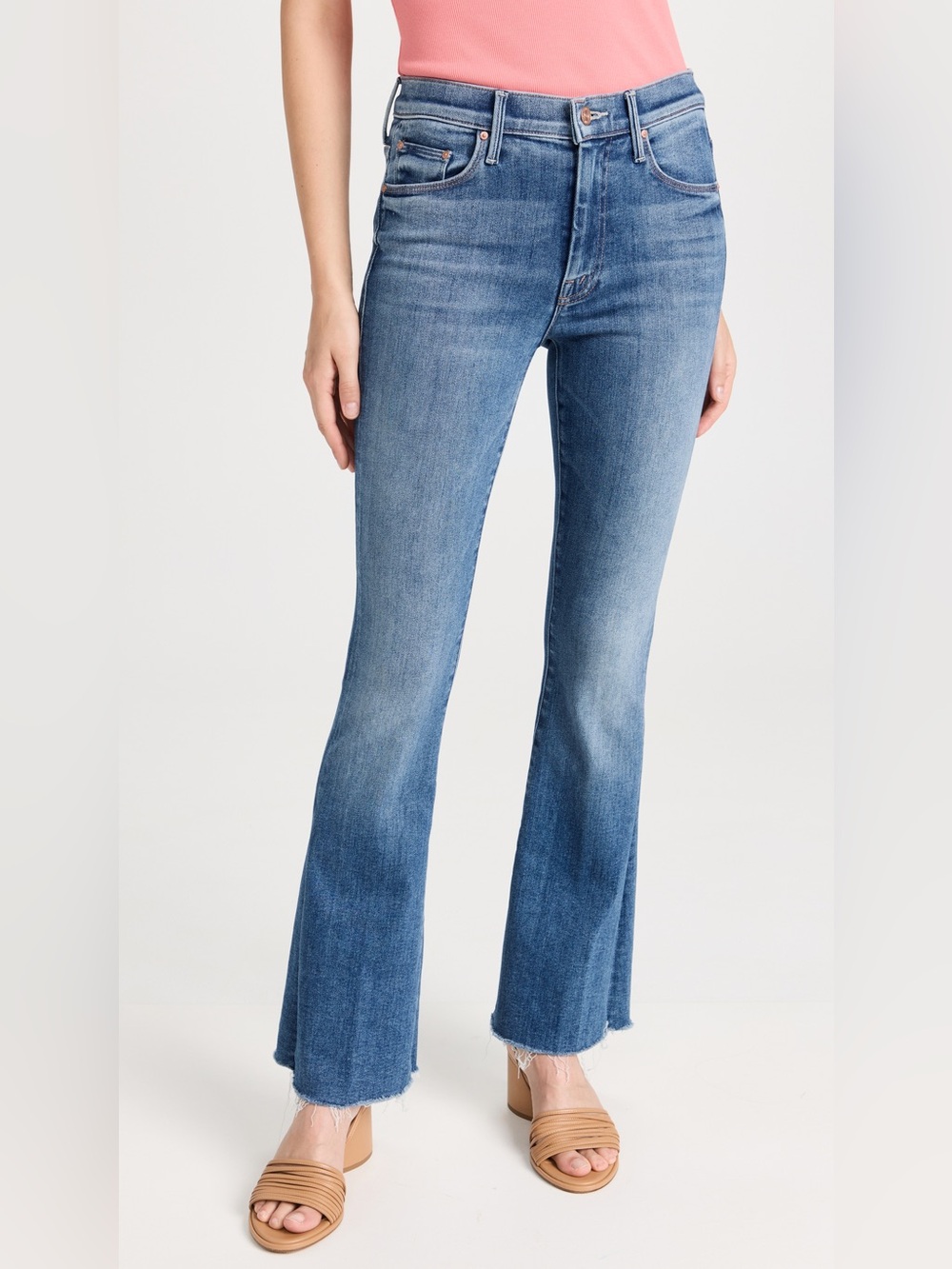 Mother Denim The Weekender Fray Medium Blue Bootcut Jeans Size 25 Inseam 29 EUC